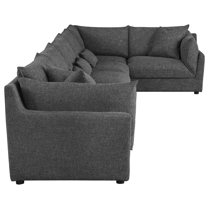 Tomasina - 6 Piece Modular Sectional Sofa With Plush Cushions - Black