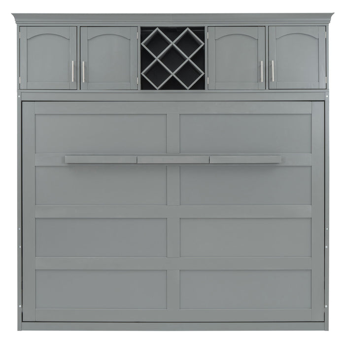 Murphy Wall Bed With Top Cabinets & Wine Rack
