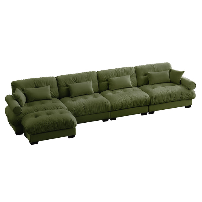 Super Comfort Oversized Modular Sectional Sofa With Movable Ottoman