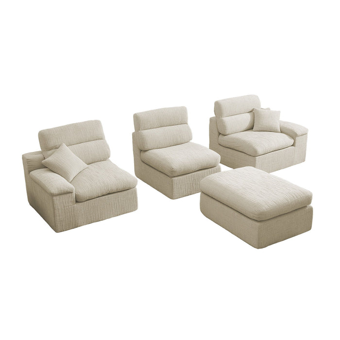 Corner Chaise Sofa With High Backrest