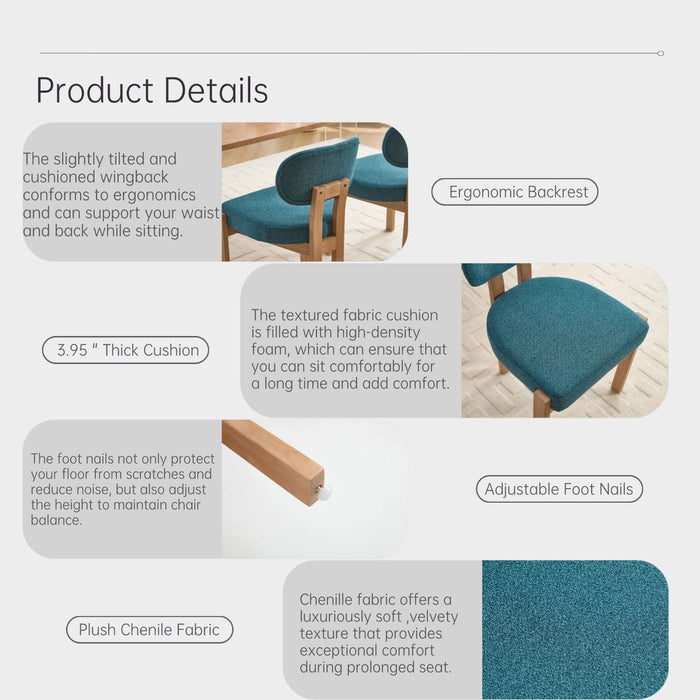 Dining Chairs With Ergonomic Backrest And Adjustable Feet (Set of 2)