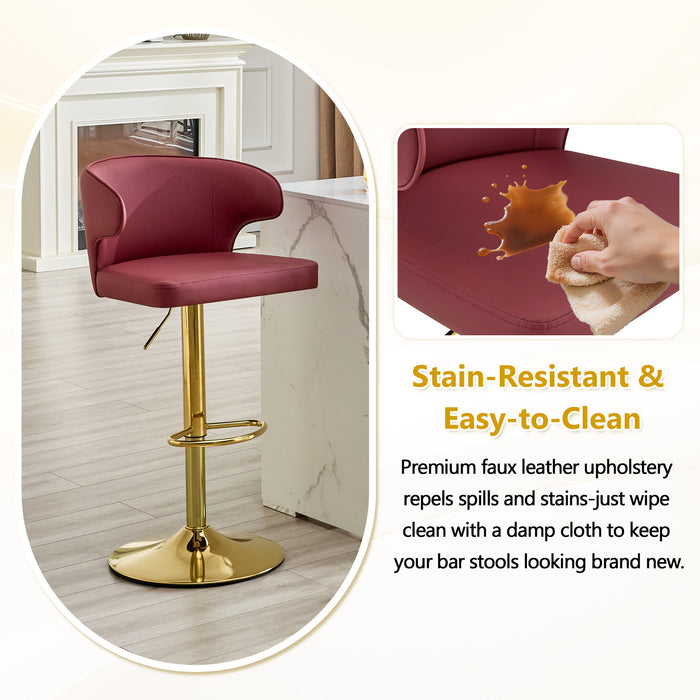 Adjustable Swivel Bar Chair With High Back Support