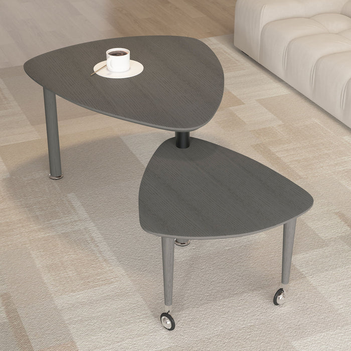 360 Degree Rotatable Coffee Table With Solid Legs