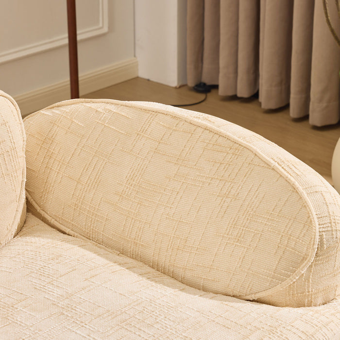 Curved 2 Person Compress Sofa With Armrests, Includes Pillows