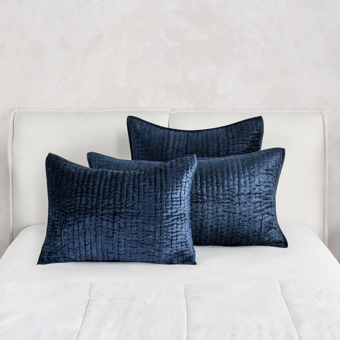 Bari - Velvet Quilt - Ocean Blue