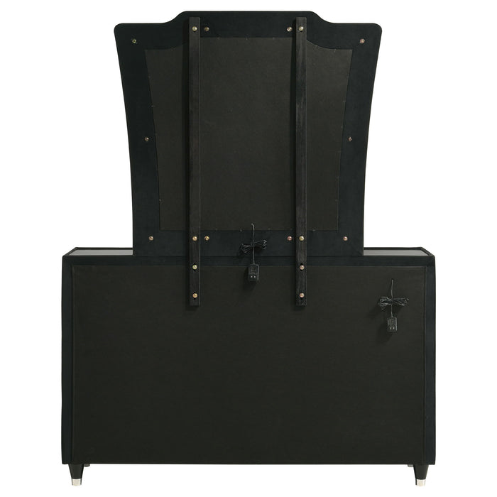 Mika - 8 Drawer LED Dresser With Mirror - Black