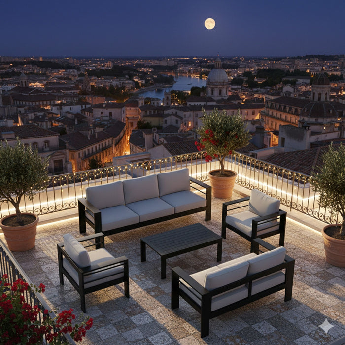 Outdoor Patio Set, All-Weather With Thick Cushions