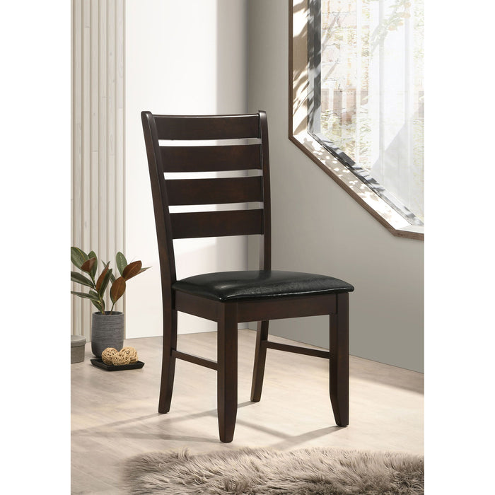 Padded Seat Side Chairs With Tapered Slats (Set of 2)