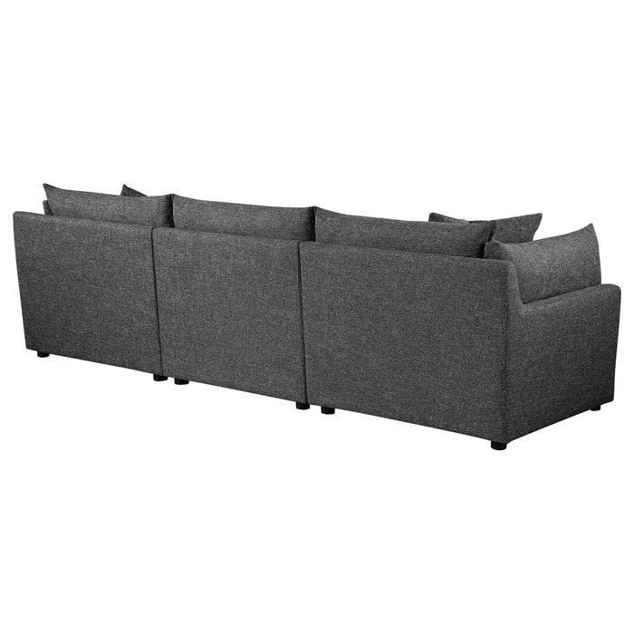 Tomasina - Modular Sofa With Cushions And Padded Arms - Black