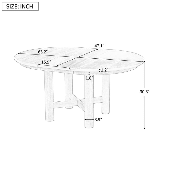 Extendable Oval Dining Table With Leaf