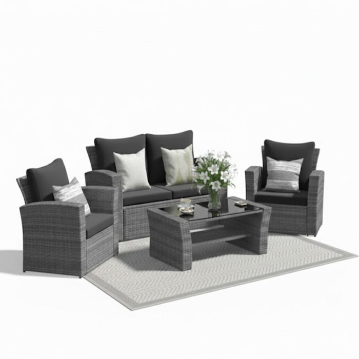 Modern Patio Set With Table And Cushions