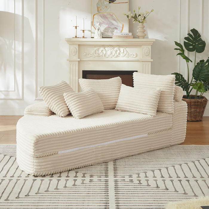 Semi Circular 2 In 1 Sofa Bed With Neck Pillow And Throw Pillows