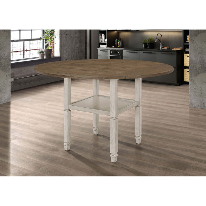 Bentley - Extension Dining Table With Storage Shelf - Rustic White