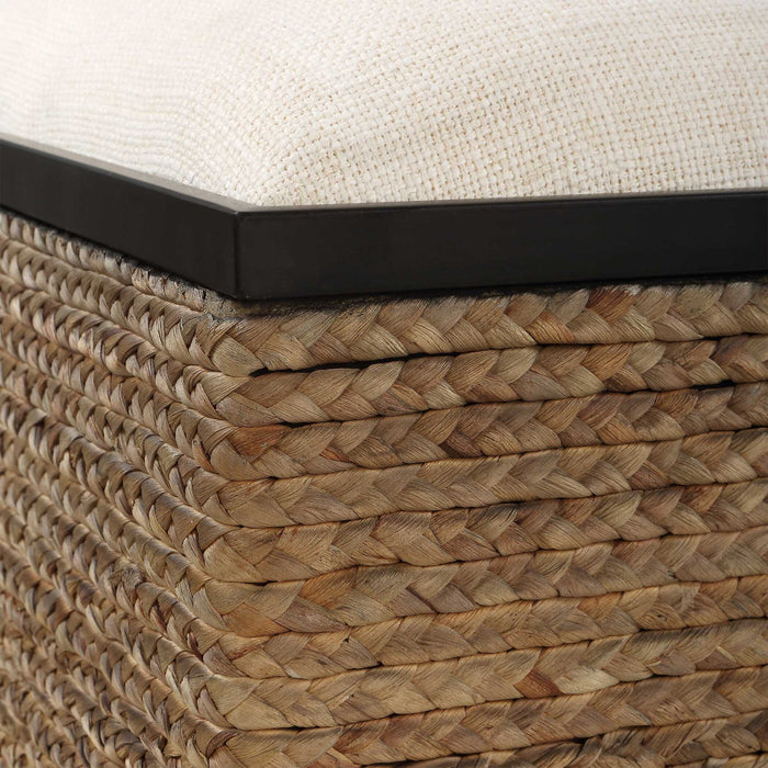 Island - Square Straw Accent Stool