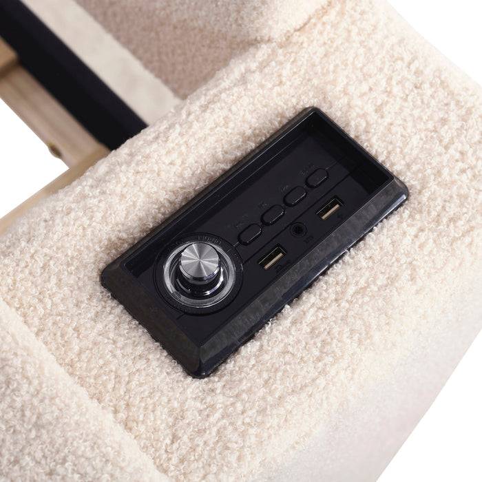 Upholstered Daybed With Storage Armrests, Trundle And Latest Integrated Bluetooth Audio System