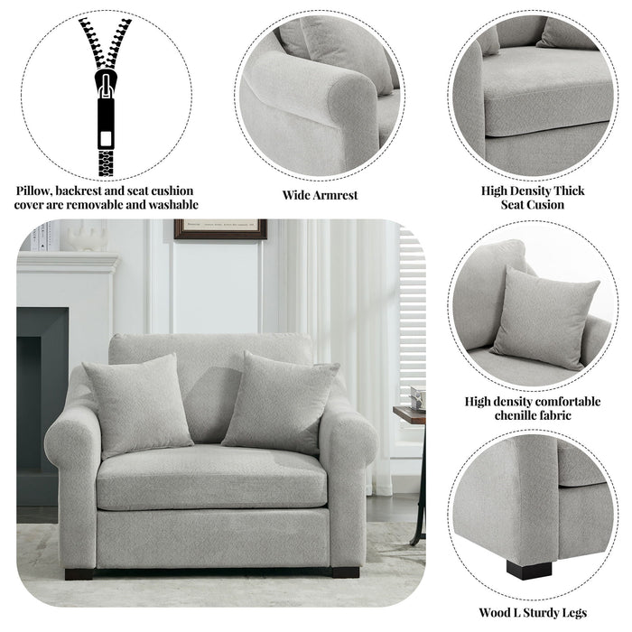 Modern Chenille Oversized Armchair, Chair And A Half, Single Sofa