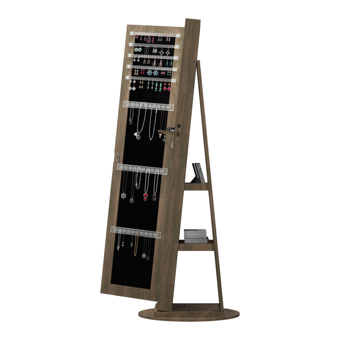 Swivel Jewelry Cabinet With Full Length Mirror