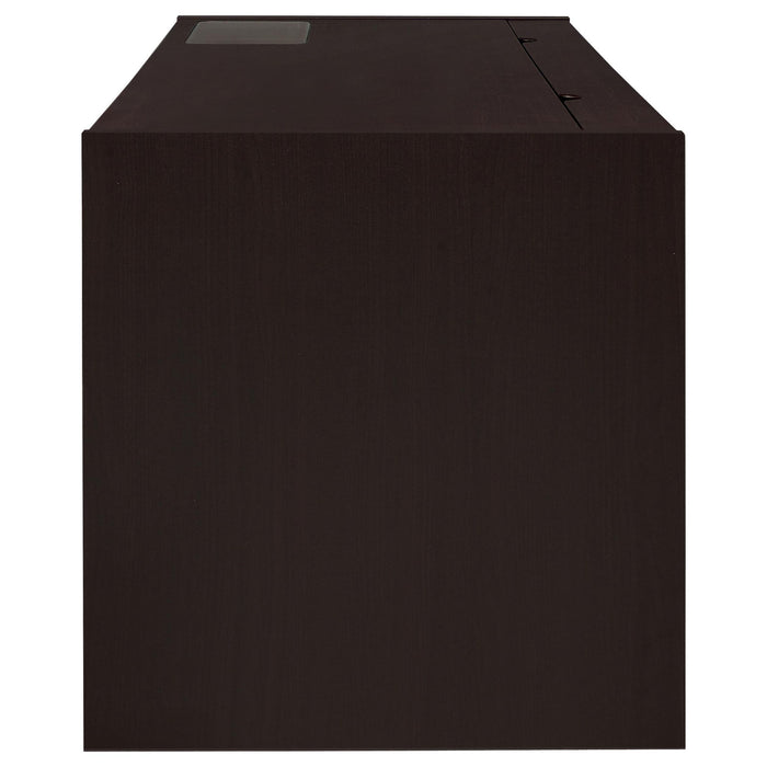 Halston - 3 Drawer Office Computer Desk With Keyboard Tray - Cappuccino