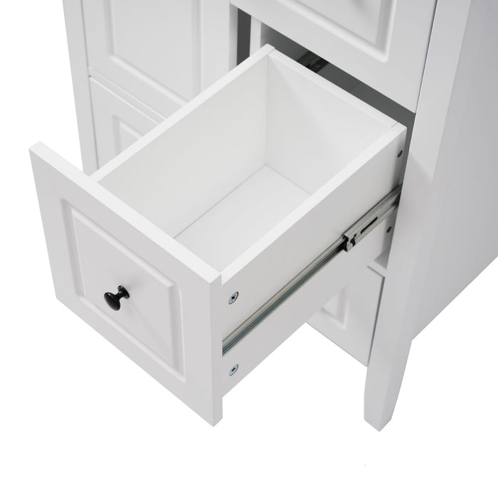 Freestanding Bathroom Vanity With Sink, Soft Closing Cabinet And Drawers - White