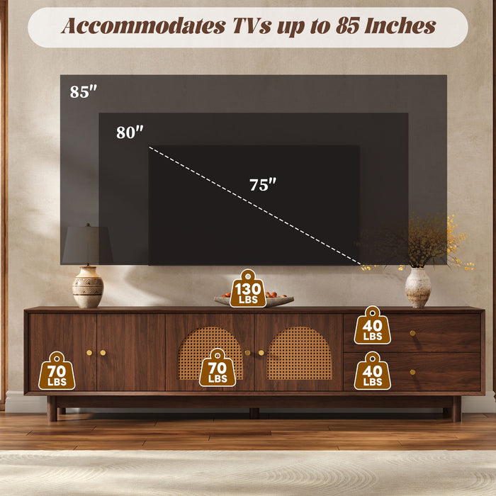 TV Stand With For 85" TVs - Walnut