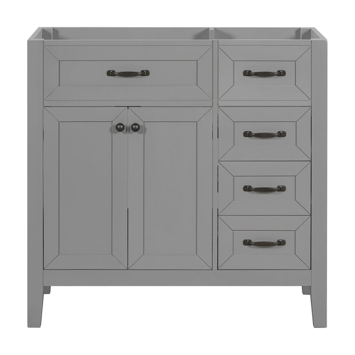 Modern Bathroom Vanity Base Only, 2 Doors And 3 Drawers