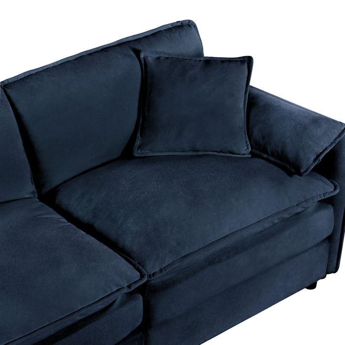 Modern Chenille Oversized Deep Seat Sectional Sofa With Pillows