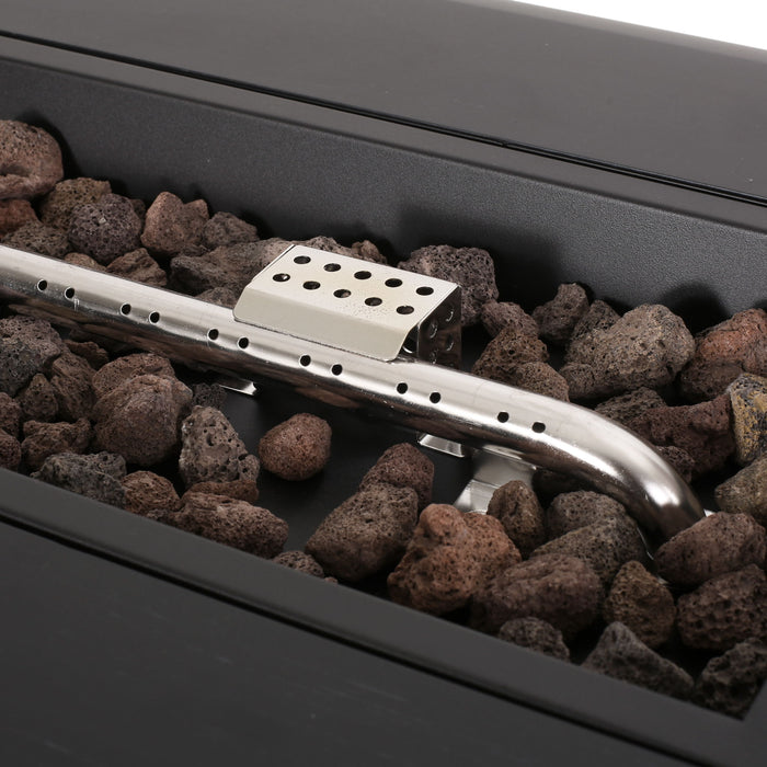 Vernon - Rectangle Fire Pit 50, 000 Btu - Dark Gray