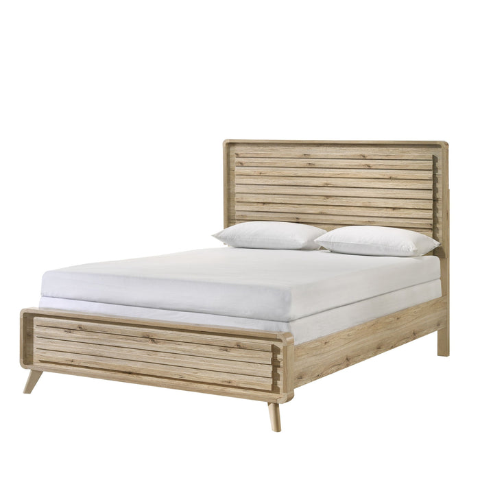 Panel Bed With Slatted Headboard And Footboard