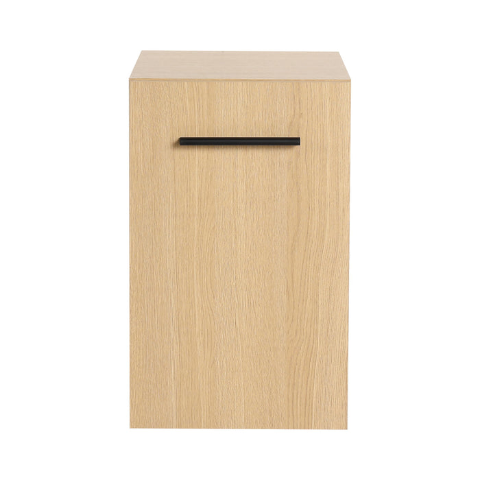 Floating Bathroom Vanity Single Door Base Cabinet, Wall Mounted Storage - Light Oak