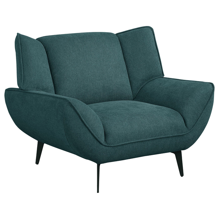 Grenada - Upholstered Flared Arm Accent Chair - Teal Blue