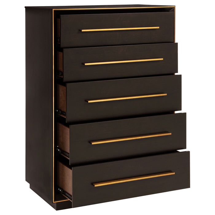 Prescott - 5 Drawer Chest - Brown