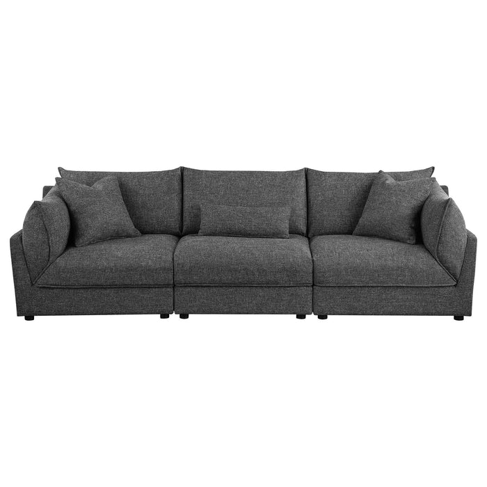 Tomasina - Modular Sofa With Cushions And Padded Arms - Black
