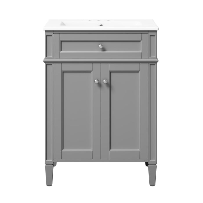 Bathroom Vanity With 2 Doors And Tip Out Drawer, Soft Closing Hinges