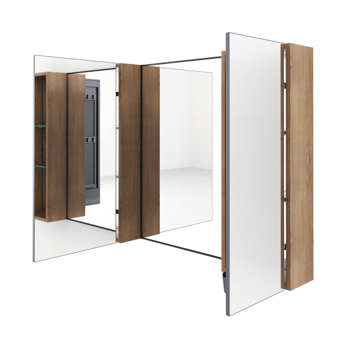 43.3" Wall Mounted Bathroom Cabinet With Adjustable Shelves, Door Storage Cabinet - Imitative Oak