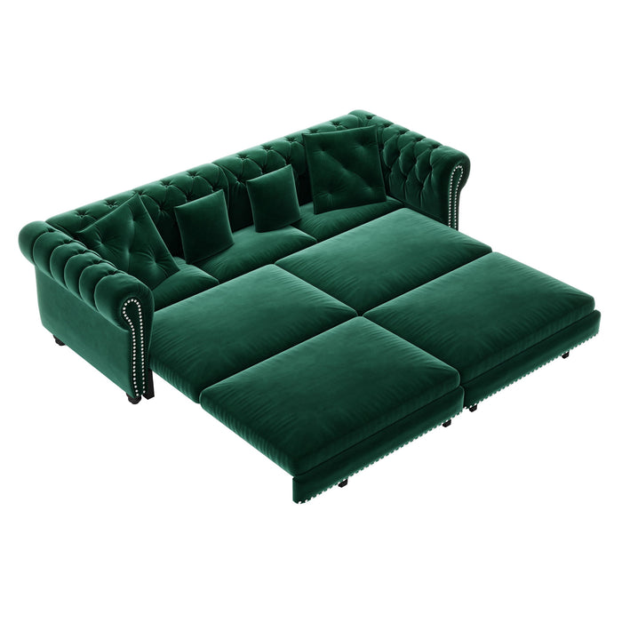 3 In 1 Pull Out Sofa Bed With Movable Ottoman