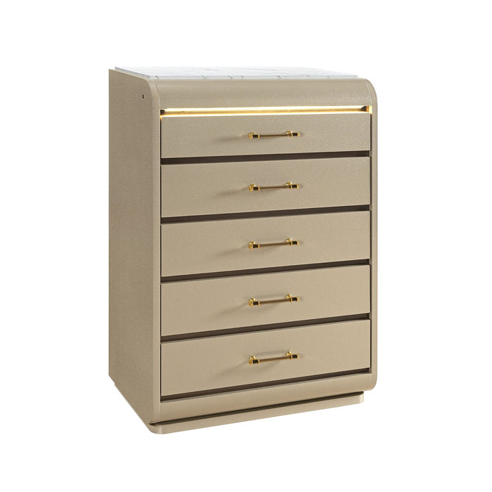 Gigi - 5 Piece Full Bedroom Set With LED Lights
