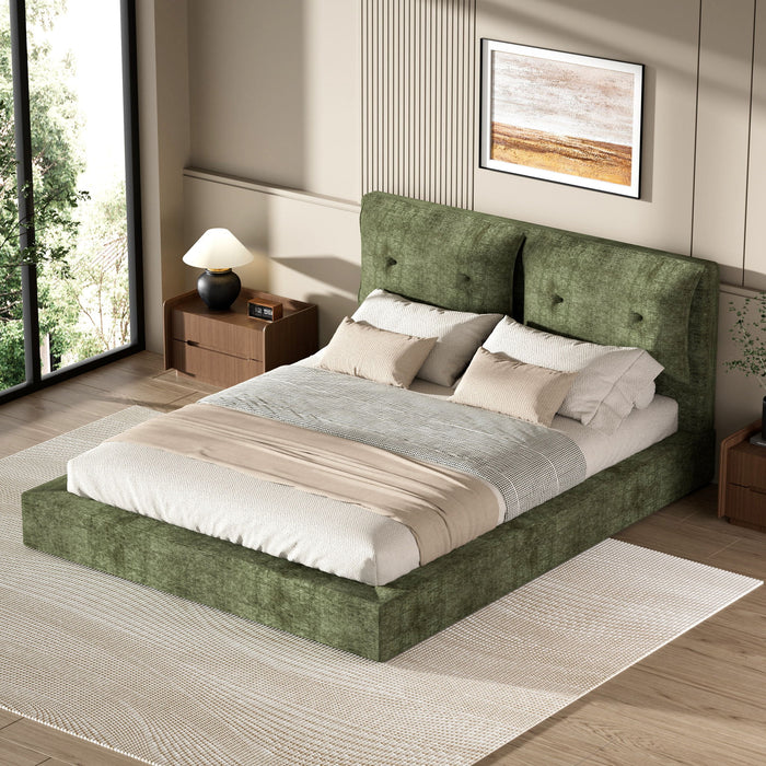 Airframe - Upholstered Bed Frame With Double Layered Upholstered Headboard