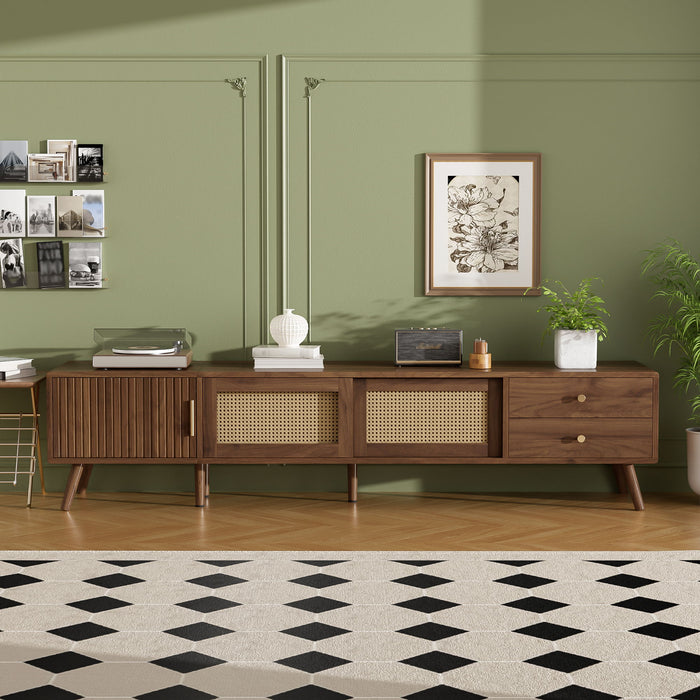 TV Stand With Storage Cabinets - Natural