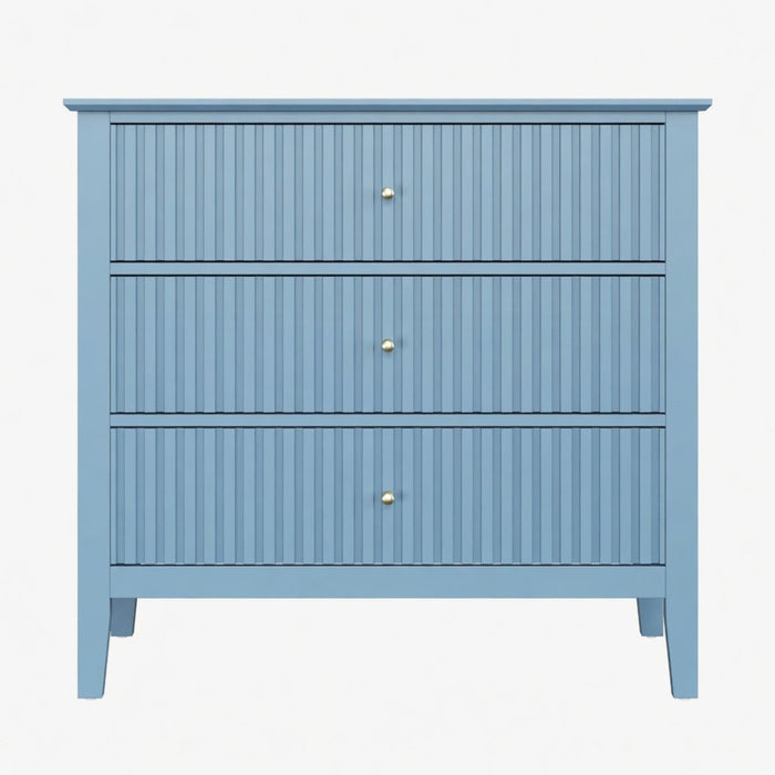 Fluted 3 Drawer Nightstand With Soft Close Slides