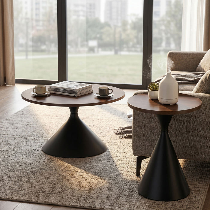 2 Piece Coffee Round Table Set