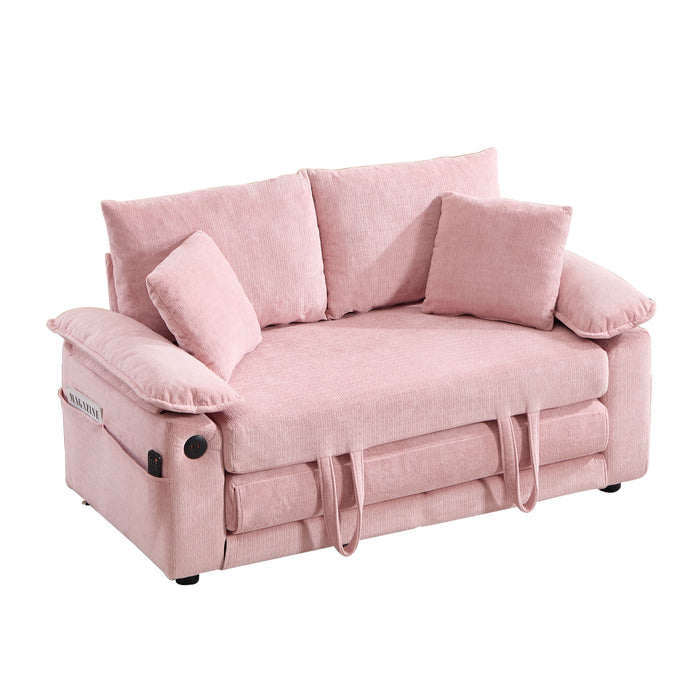 Upholstered Futon Convertible Floor Sofa Bed