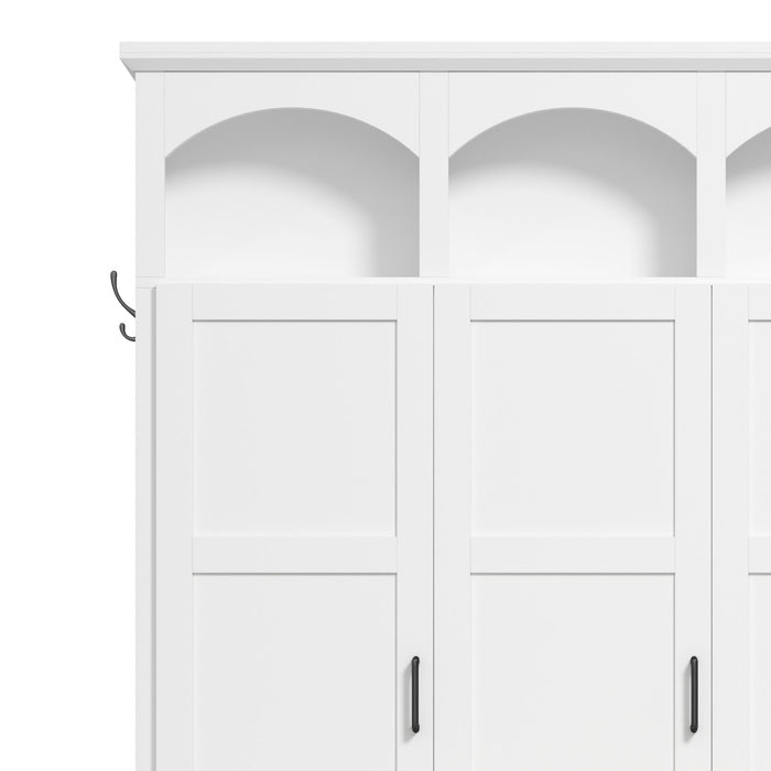 Classic Arched Design Hall Tree With 3 Hidden Storage