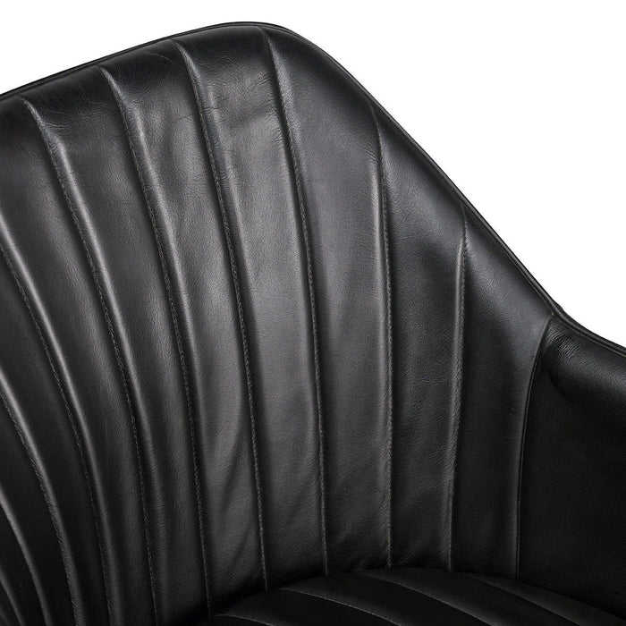 Leon - Leather Dining Chair - Midnight Raven