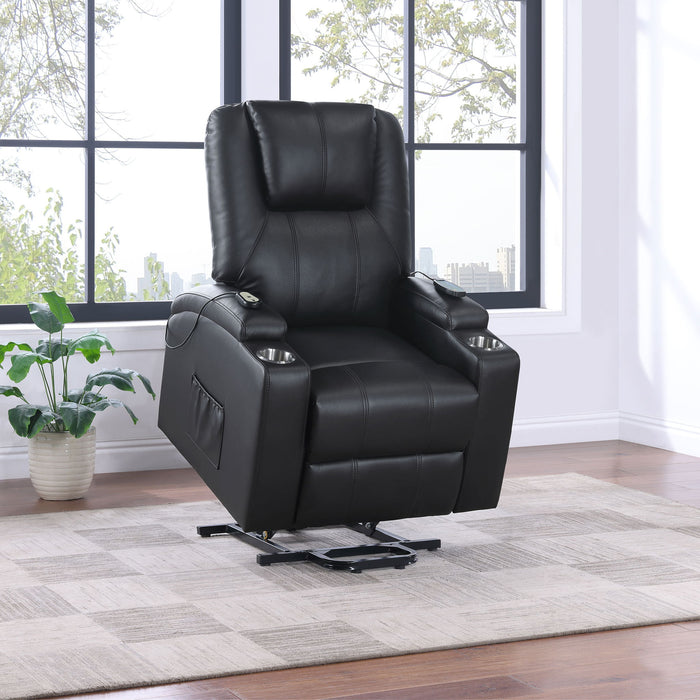 Macklin - Power Lift Massage Recliner With Heat And Dual Cupholders
