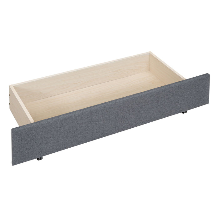 Upholstered Platform Bed With Drawers, Classic Headboard Design