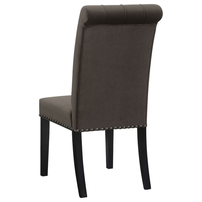 Side Chairs With Tufting Nailhead Trim (Set of 2) - Brown