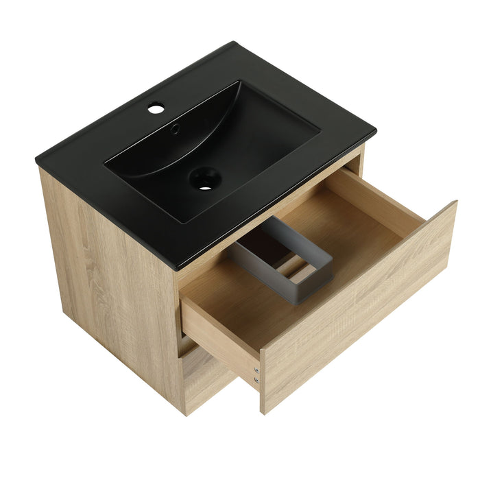 Wall Mounted Bathroom Vanity With Sink, 2 Soft Close Drawers