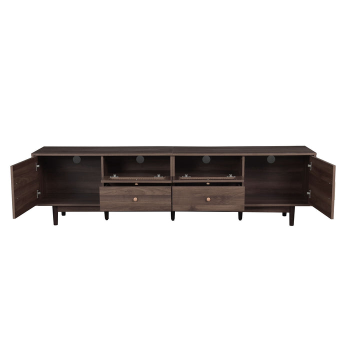 TV Stand With Drawers, Accent Entertainment Center For Living Room - Dark Brown