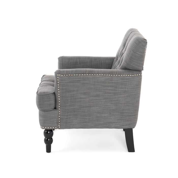 Harrison - Tufted Club Chair With Button Tufted Back And Birch Wood Legs