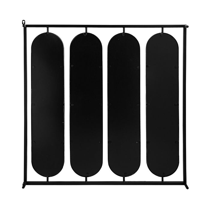 Large 4 Oval Wall Mirror With Square Frame, Home Decor For Living Room, Bedroom, Entryway, Office - Black